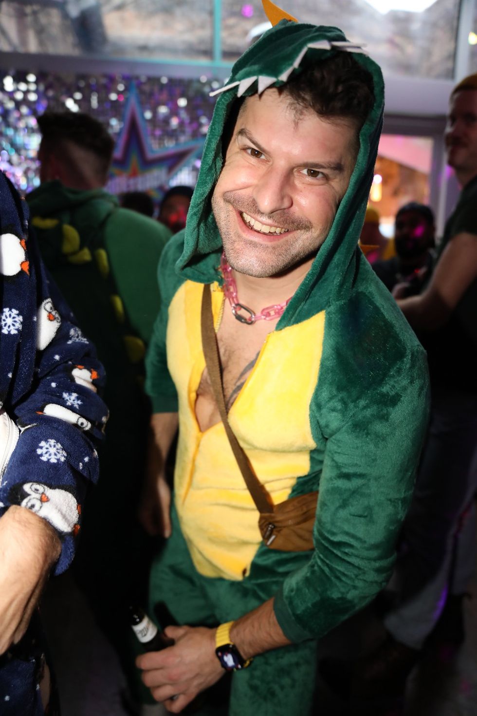 photo gallery Sidetrack Chicago gay bar New Years Day onesie party