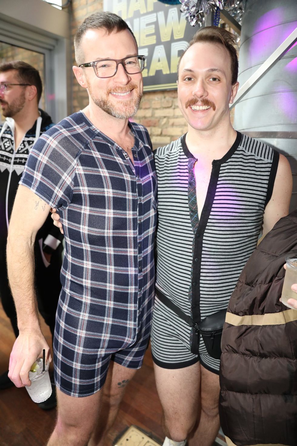 photo gallery Sidetrack Chicago gay bar New Years Day onesie party