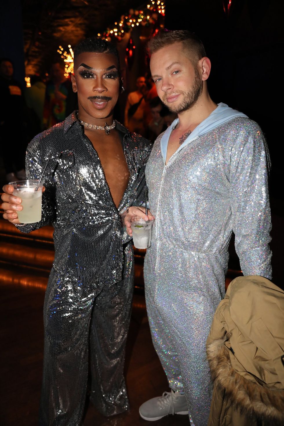 photo gallery Sidetrack Chicago gay bar New Years Day onesie party