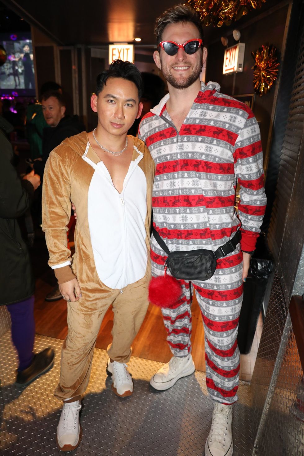 photo gallery Sidetrack Chicago gay bar New Years Day onesie party