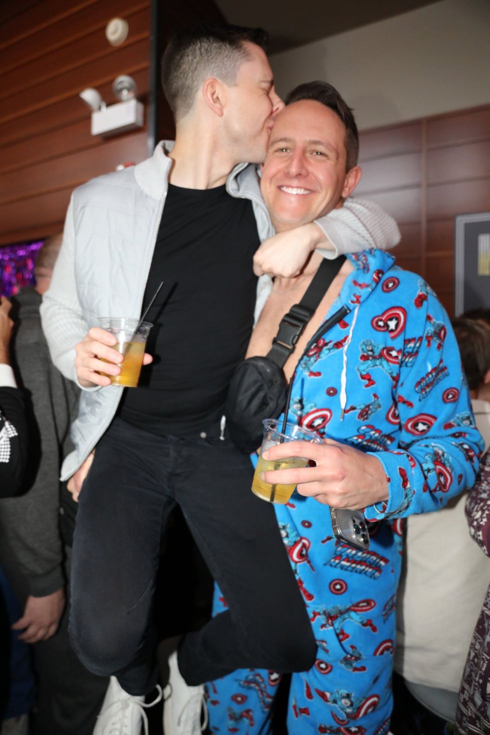 photo gallery Sidetrack Chicago gay bar New Years Day onesie party