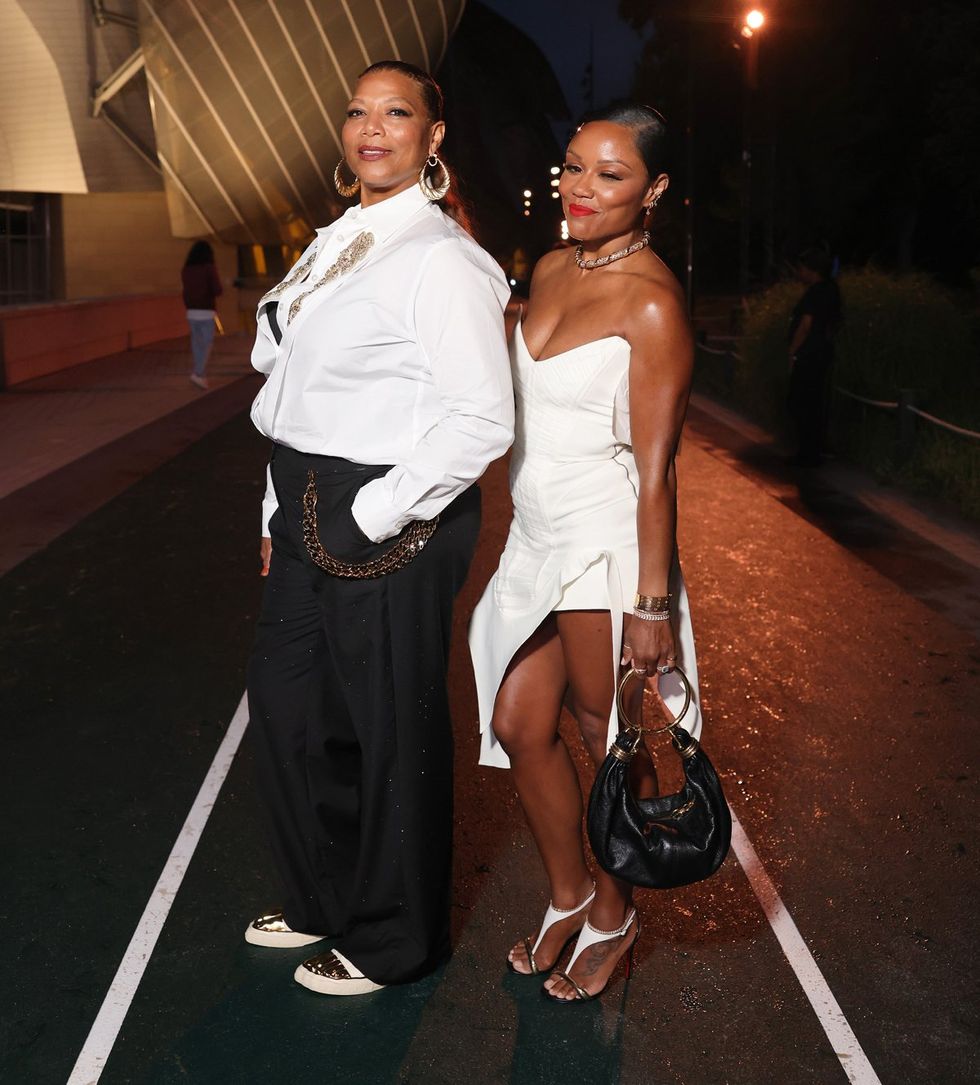 Prelude To The Olympics preparty at Fondation Louis Vuitton Paris France attended by Queen Latifah and Eboni Nichols