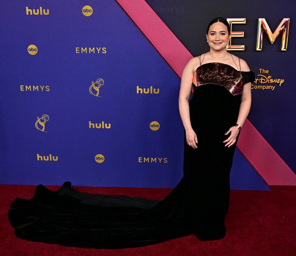 PRIDE SITE photo gallery list 2024 emmy awards sapphic red carpet crushes Lily Gladstone arrives for the 76th Emmy Awards at the Peacock Theatre at L.A. Live in Los Angeles on September 15, 2024. (Photo by Frederic J. BROWN / AFP)