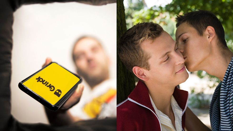 suriving without grindr: man throws away phone & two men kiss in the park