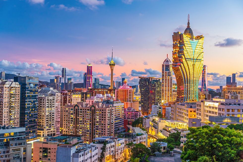 Twilight skyline of Macau, China