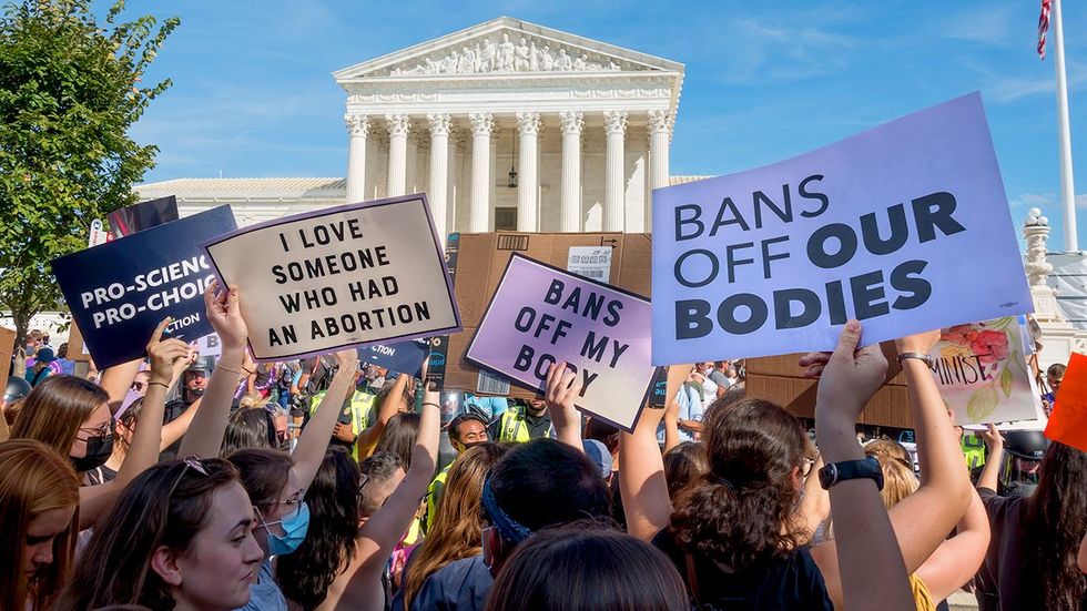 Washington DC march rally demanding continued access to abortion care